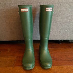 Original Tall Waterproof Rain, Hunter Green Size 8